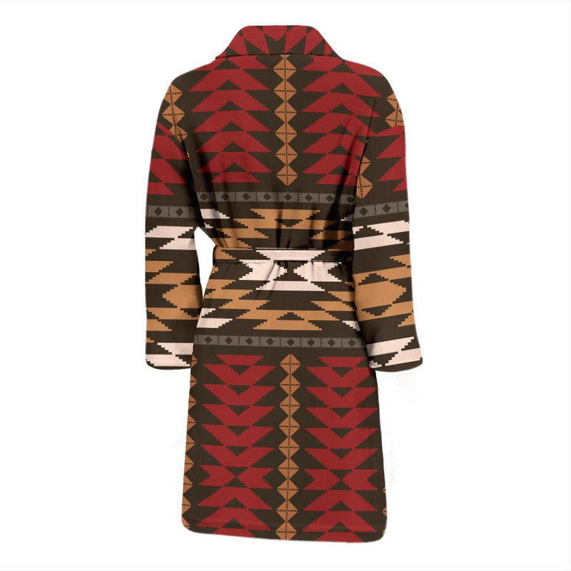 Native Pattern Print Design A02 Men Bathrobe-JORJUNE.COM