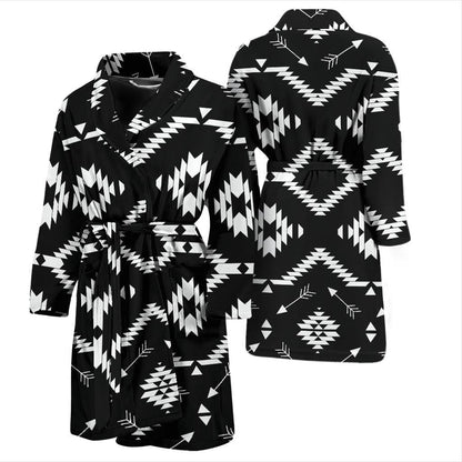 Native Pattern Print Design A04 Men Bathrobe-JORJUNE.COM