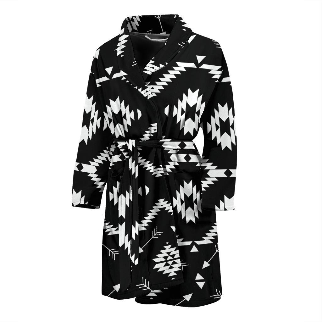 Native Pattern Print Design A04 Men Bathrobe-JORJUNE.COM