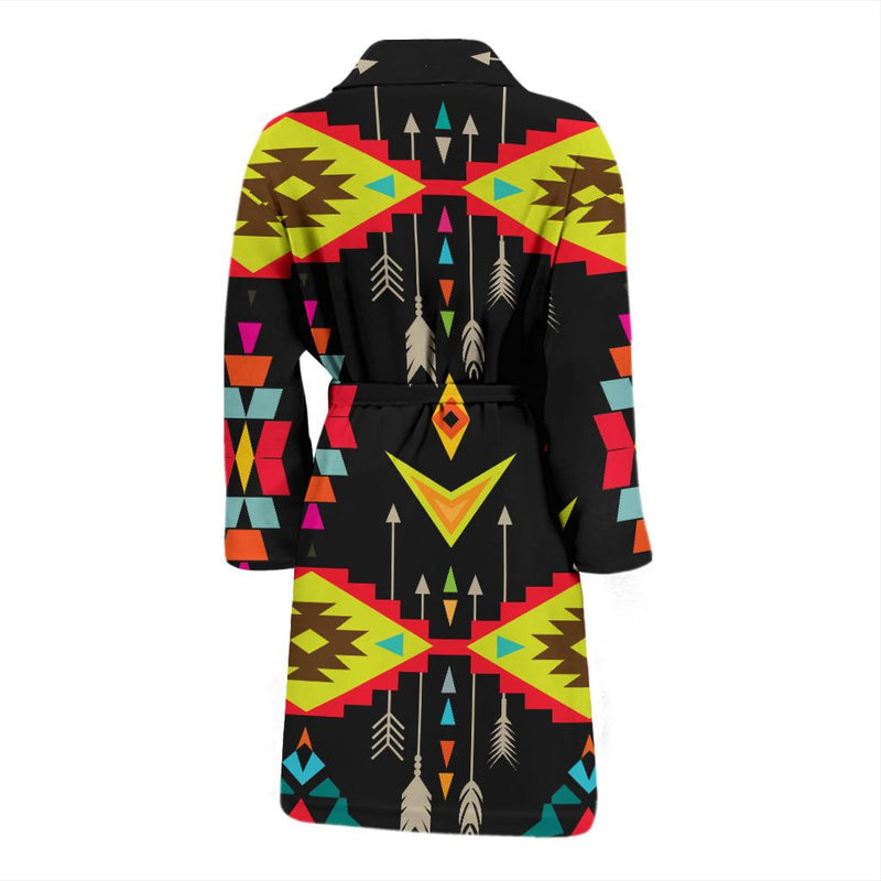 Native Pattern Print Design A05 Men Bathrobe-JORJUNE.COM