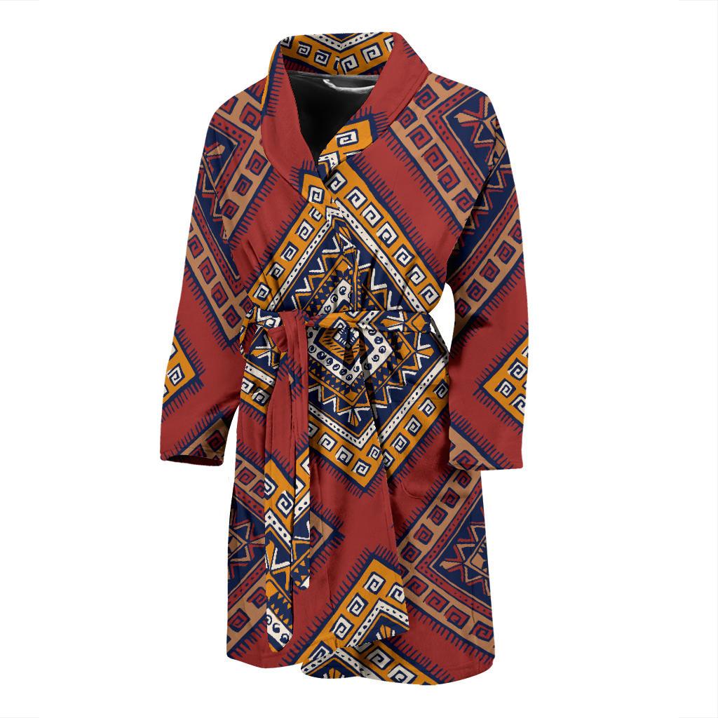 Native Pattern Print Design A06 Men Bathrobe-JORJUNE.COM