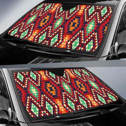 Native Pattern Print Design A07 Car Sun Shades-JORJUNE.COM