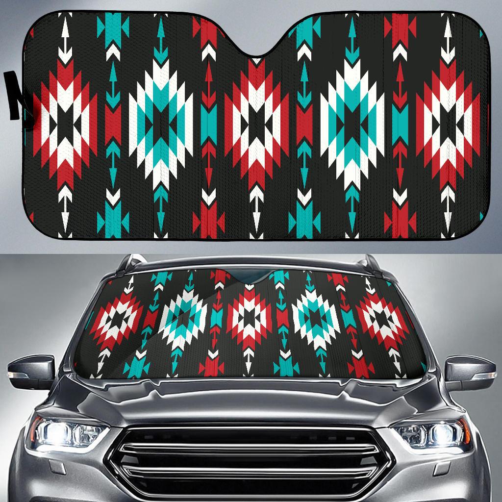 Native Pattern Print Design A08 Car Sun Shades-JORJUNE.COM