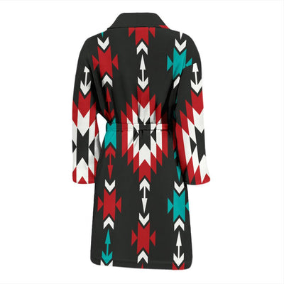 Native Pattern Print Design A08 Men Bathrobe-JORJUNE.COM