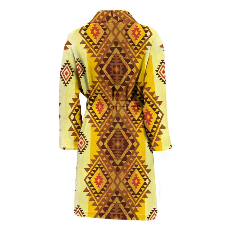 Native Pattern Print Design A09 Men Bathrobe-JORJUNE.COM