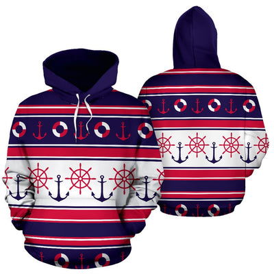 Nautical Anchor Casual All Over Print Hoodie