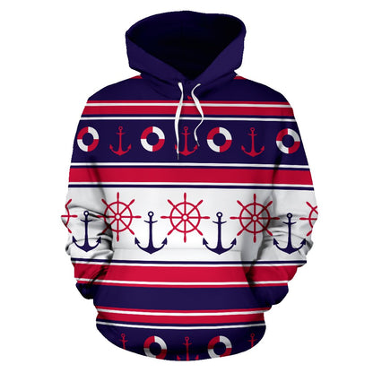 Nautical Anchor Casual All Over Print Hoodie