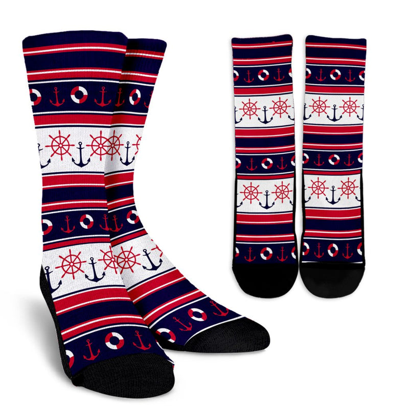 Nautical Anchor Casual Crew Socks