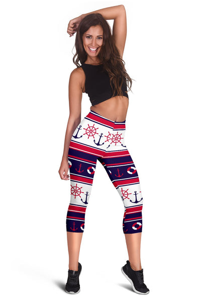 Nautical Anchor Casual Women Capris