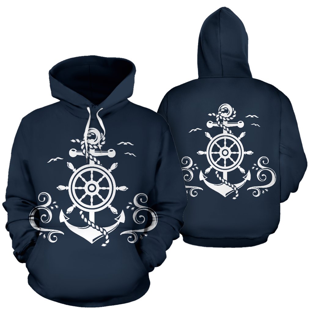 Nautical Anchor Lost my Heart All Over Print Hoodie