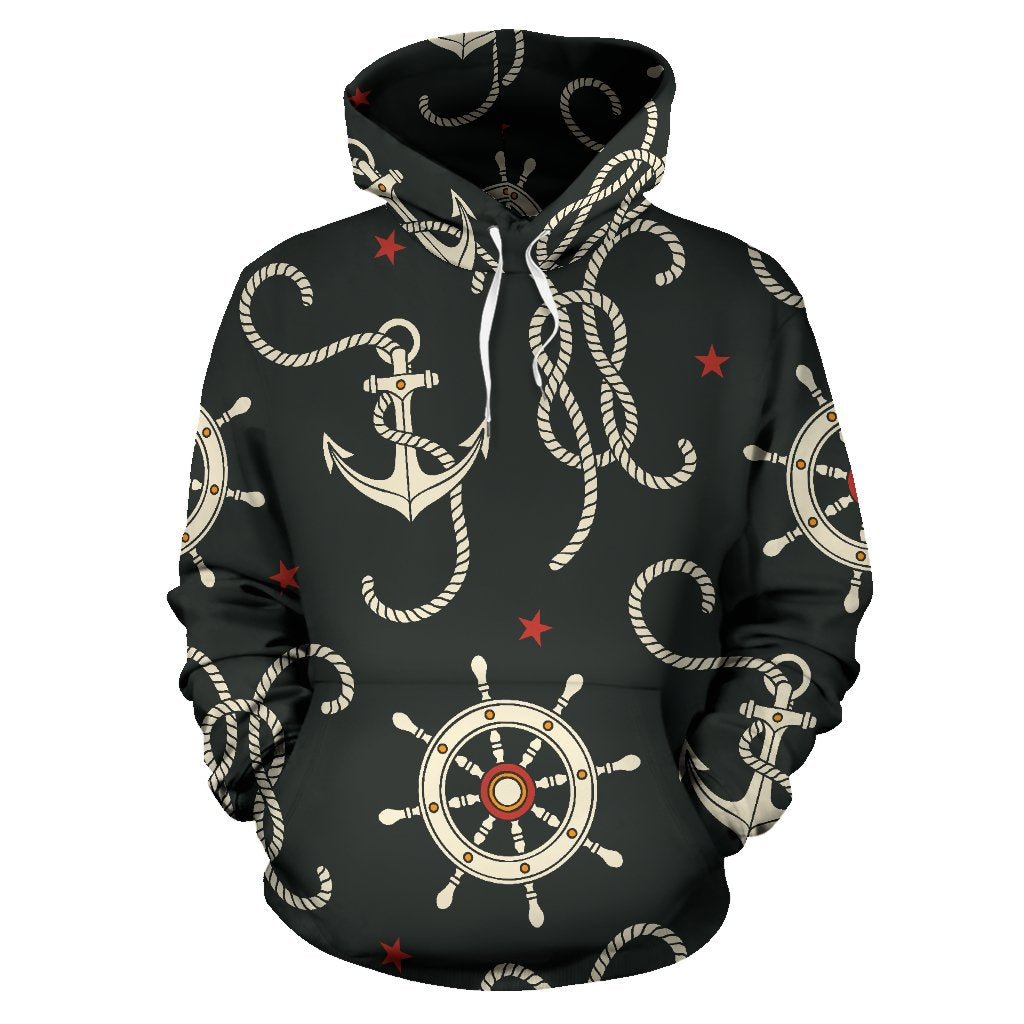 Nautical Anchor Pattern All Over Print Hoodie