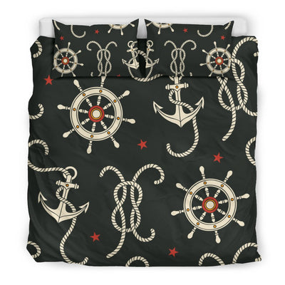 Nautical Anchor Pattern Duvet Cover Bedding Set