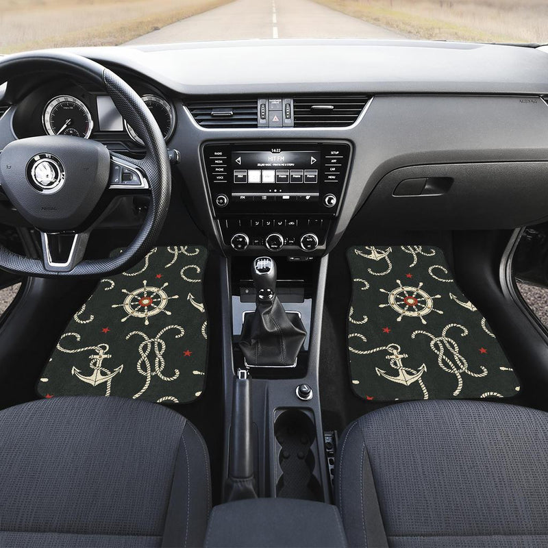 Nautical Anchor Pattern Front and Back Car Floor Mats