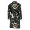 Nautical Anchor Pattern Men Bath Robe