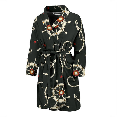 Nautical Anchor Pattern Men Bath Robe