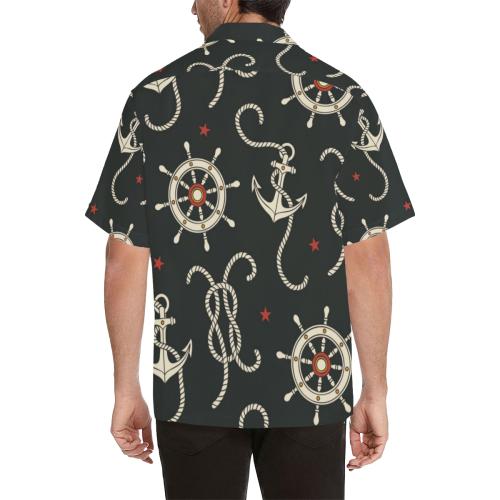 Nautical Anchor Pattern Men Hawaiian Shirt