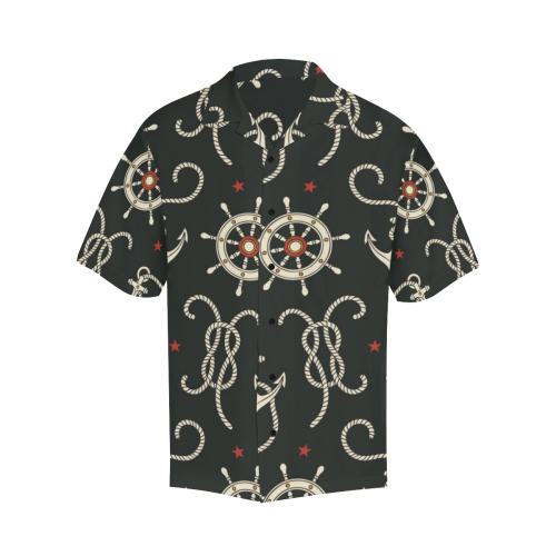Nautical Anchor Pattern Men Hawaiian Shirt