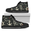 Nautical Anchor Pattern Men High Top Shoes