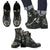 Nautical Anchor Pattern Men Leather Boots