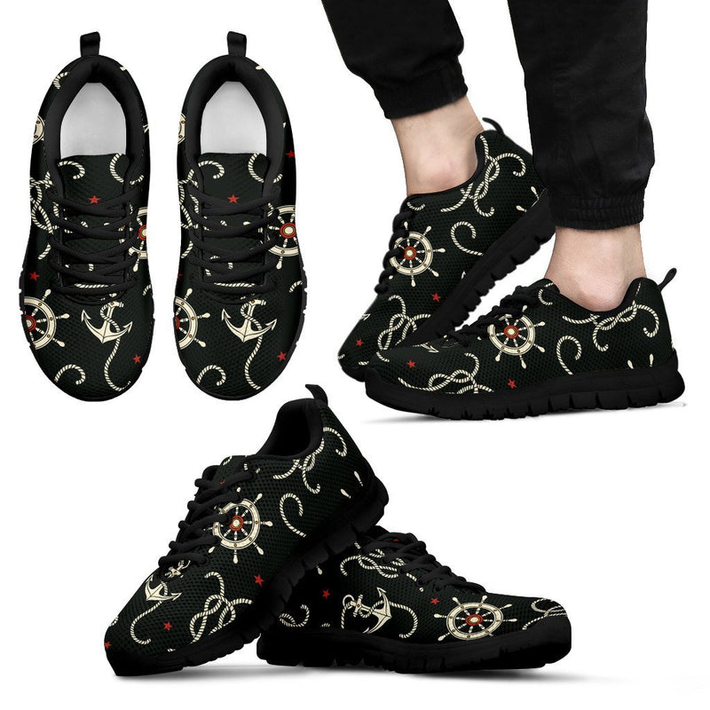 Nautical Anchor Pattern Men Sneakers