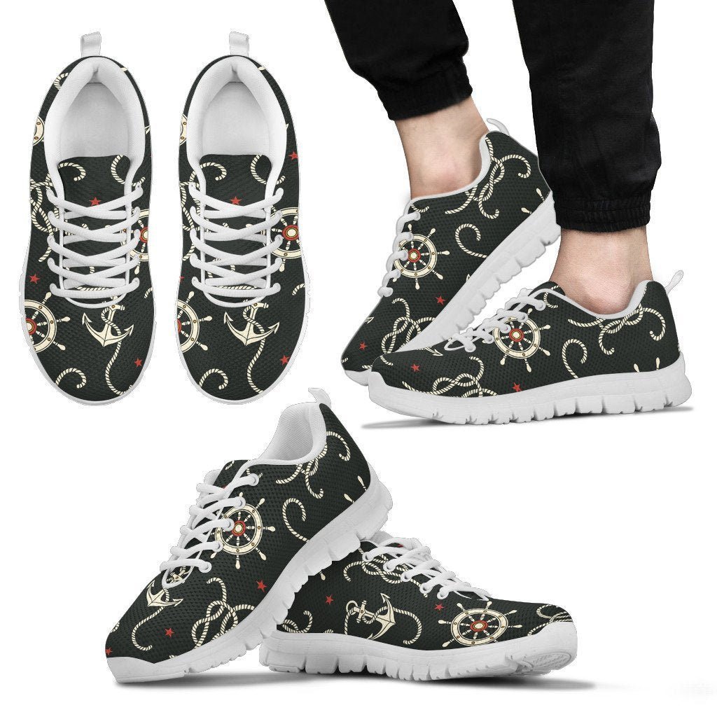 Nautical Anchor Pattern Men Sneakers