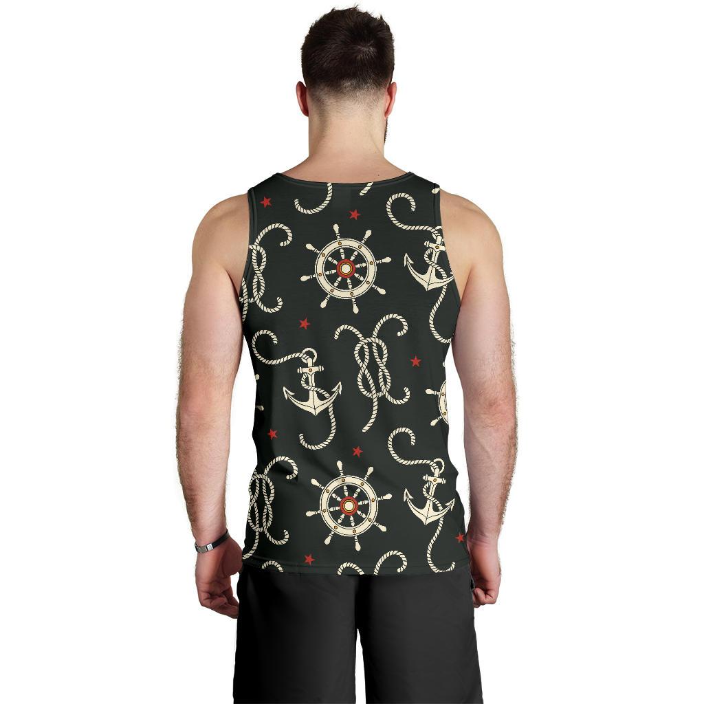 Nautical Anchor Pattern Men Tank Top