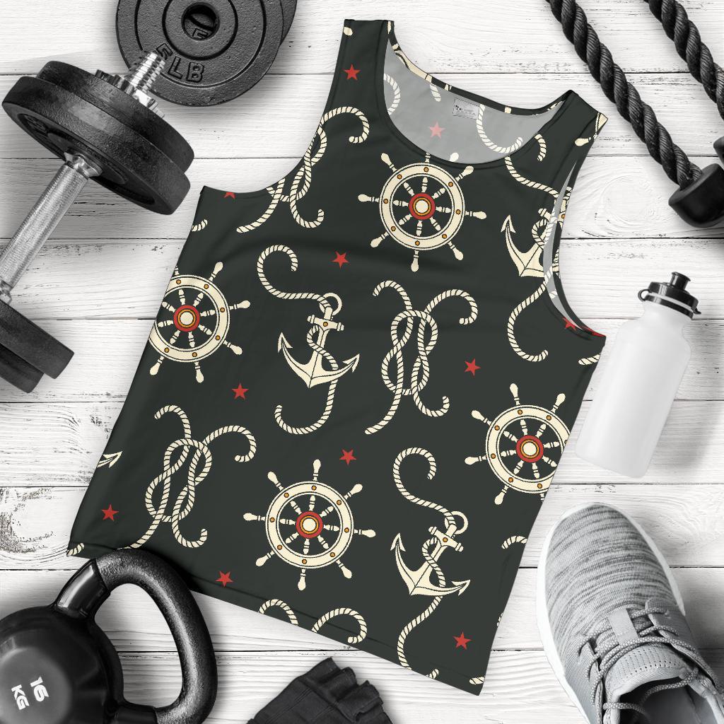 Nautical Anchor Pattern Men Tank Top