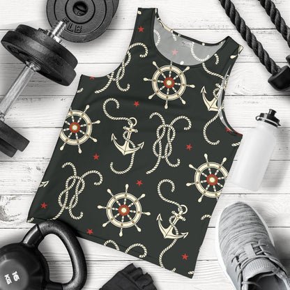 Nautical Anchor Pattern Men Tank Top