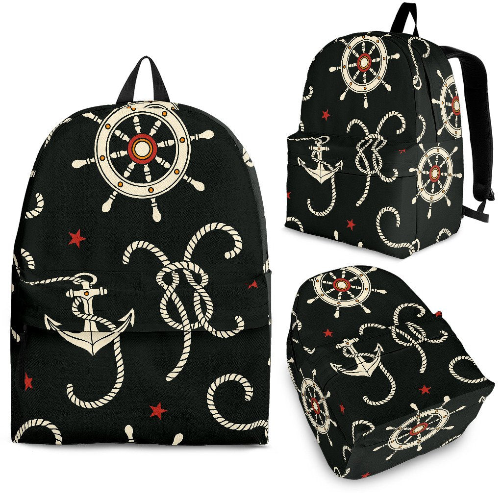 Nautical Anchor Pattern Premium Backpack