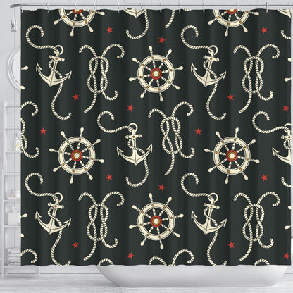 Nautical Anchor Pattern Shower Curtain