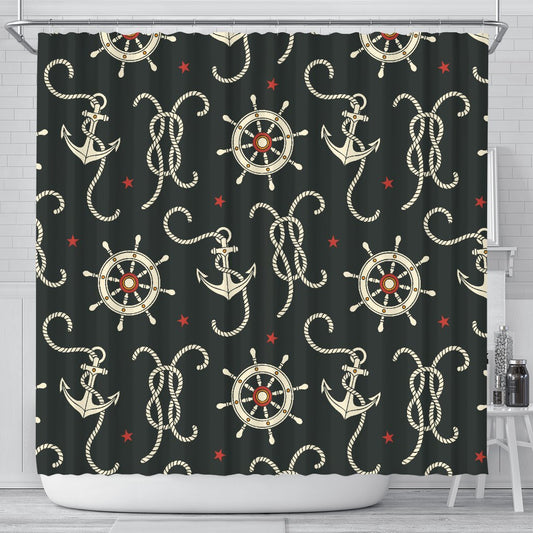 Nautical Anchor Pattern Shower Curtain