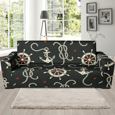 Nautical Anchor Pattern Sofa Slipcover-JORJUNE.COM