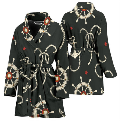 Nautical Anchor Pattern Women Bath Robe