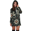 Nautical Anchor Pattern Women Hoodie Dress