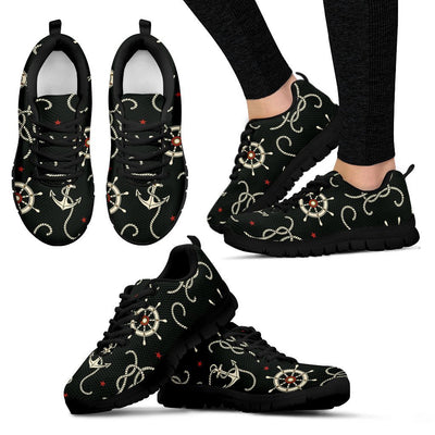 Nautical Anchor Pattern Women Sneakers