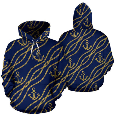 Nautical Anchor Rope Pattern All Over Print Hoodie