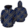 Nautical Anchor Rope Pattern All Over Zip Up Hoodie