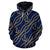 Nautical Anchor Rope Pattern All Over Zip Up Hoodie