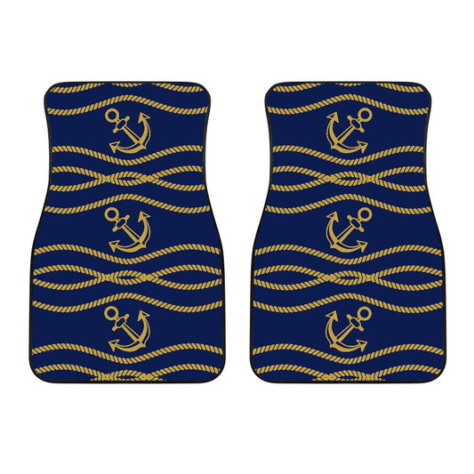 Nautical Anchor Rope Pattern Car Floor Mats