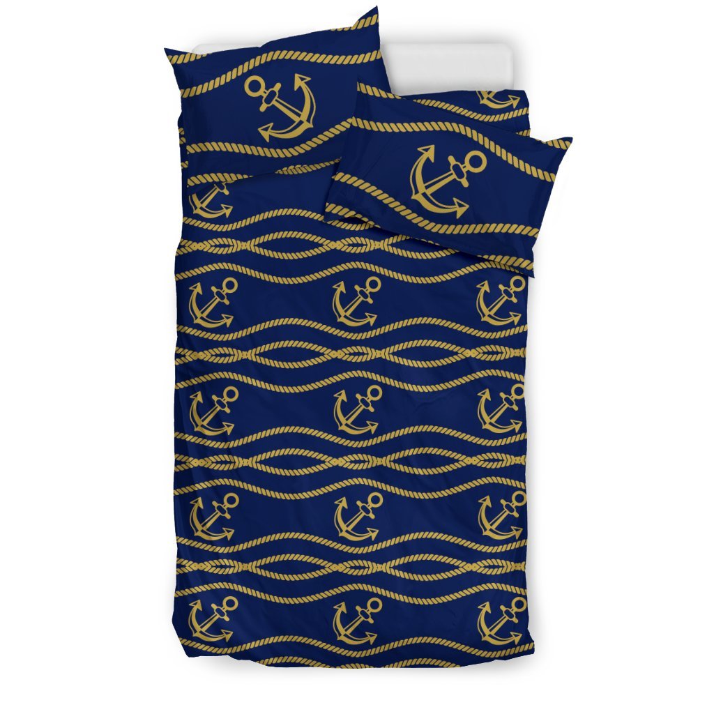 Nautical Anchor Rope Pattern Duvet Cover Bedding Set