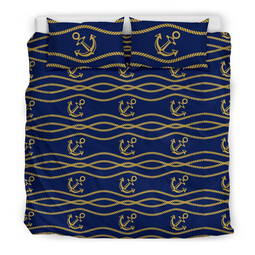 Nautical Anchor Rope Pattern Duvet Cover Bedding Set