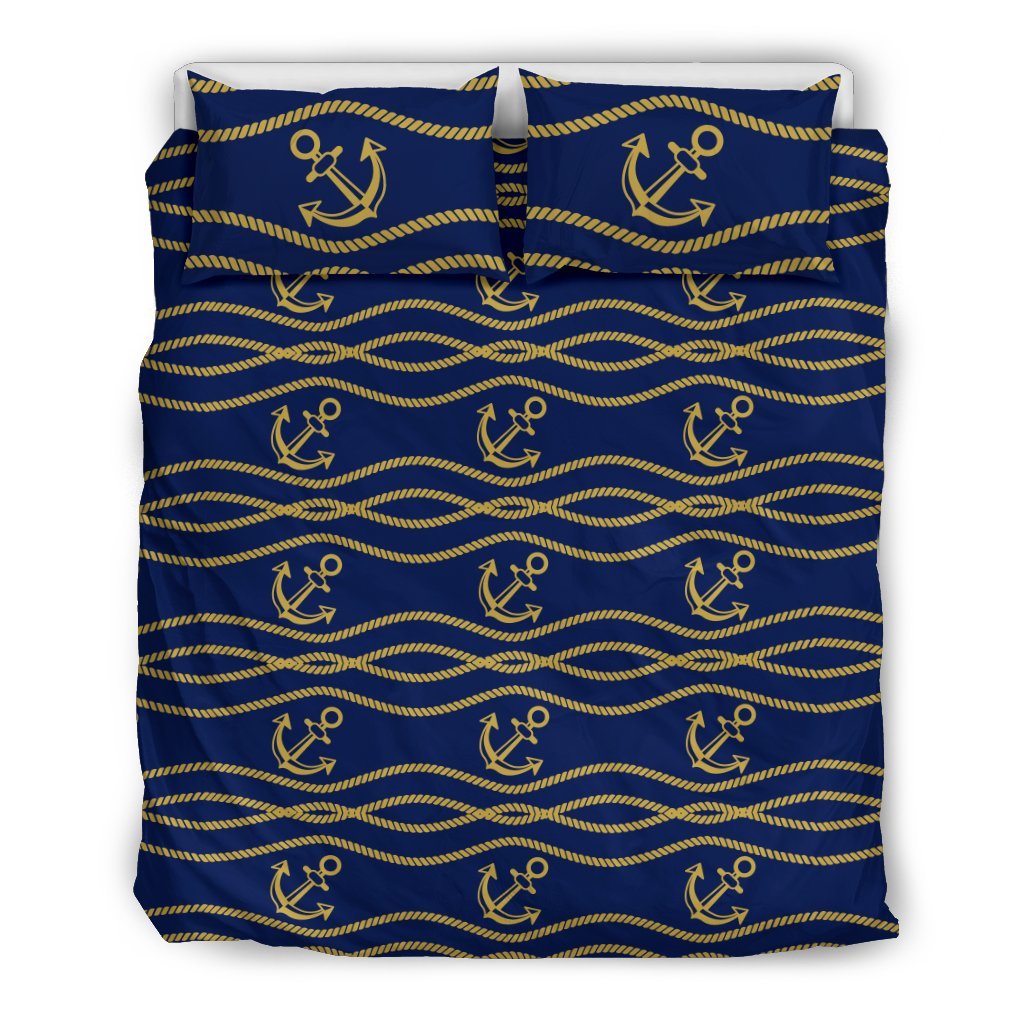 Nautical Anchor Rope Pattern Duvet Cover Bedding Set