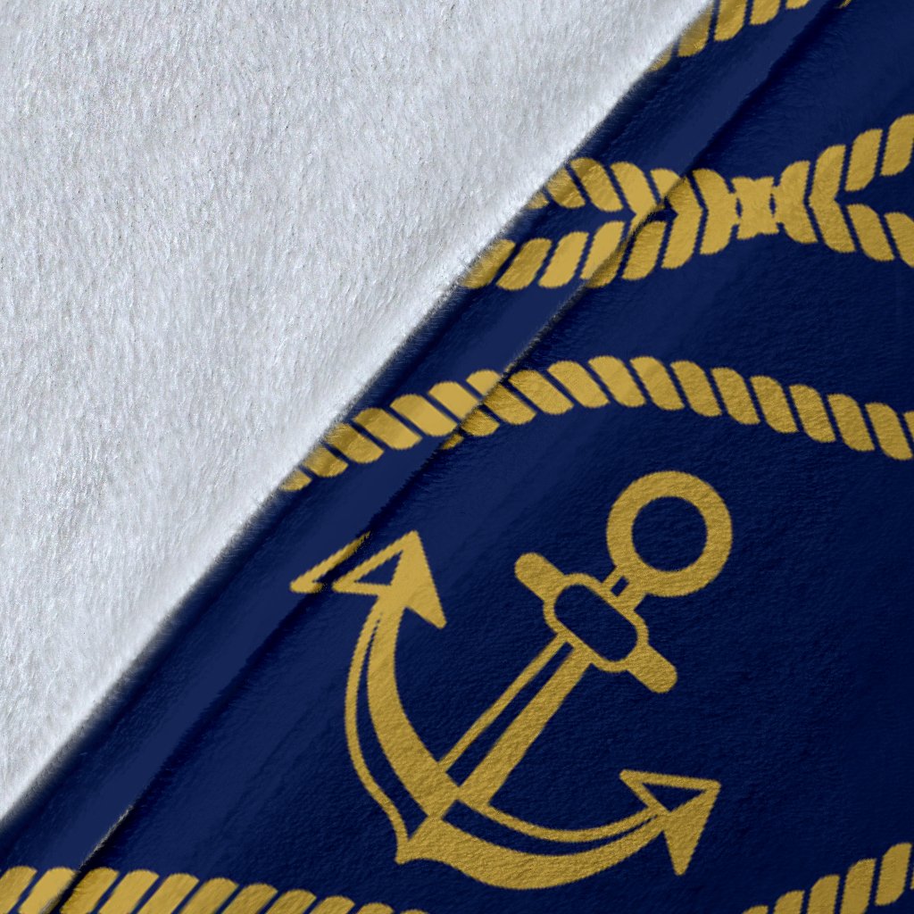 Nautical Anchor Rope Pattern Fleece Blanket