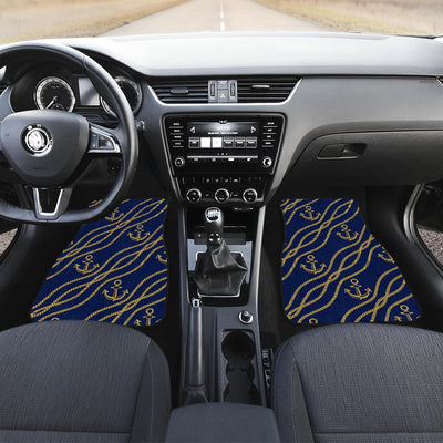 Nautical Anchor Rope Pattern Front and Back Car Floor Mats