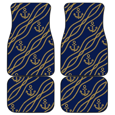 Nautical Anchor Rope Pattern Front and Back Car Floor Mats