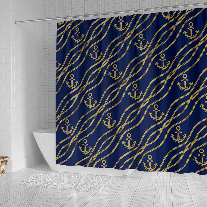 Nautical Anchor Rope Pattern Shower Curtain