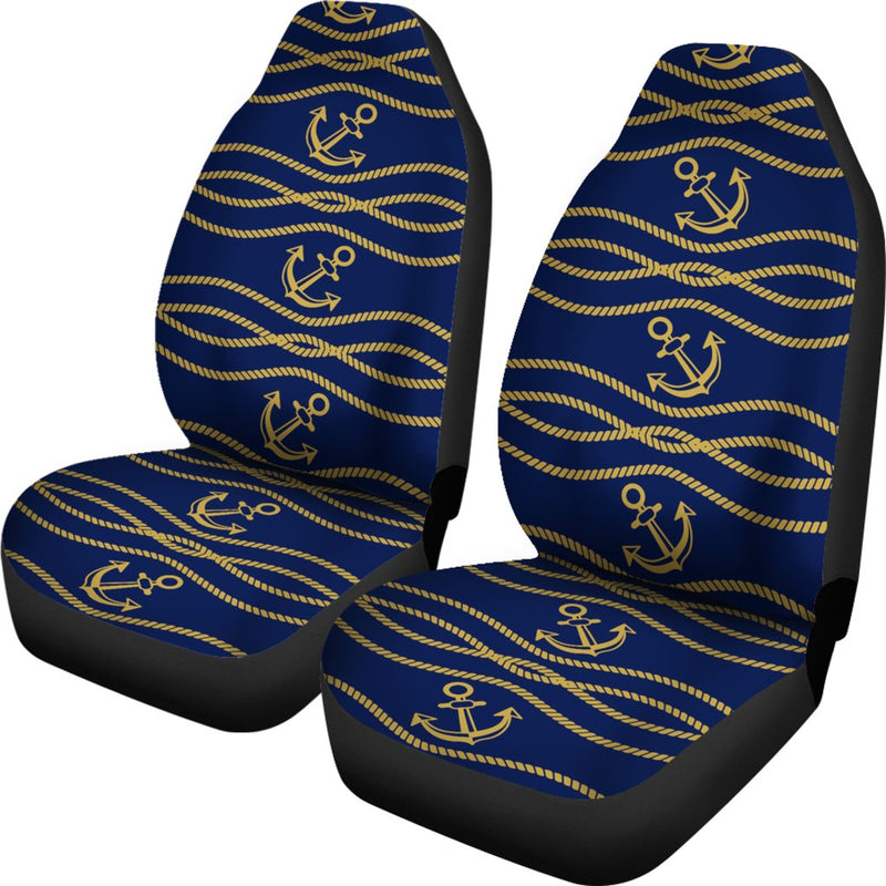 Nautical Anchor Rope Pattern Universal Fit Car Seat Covers