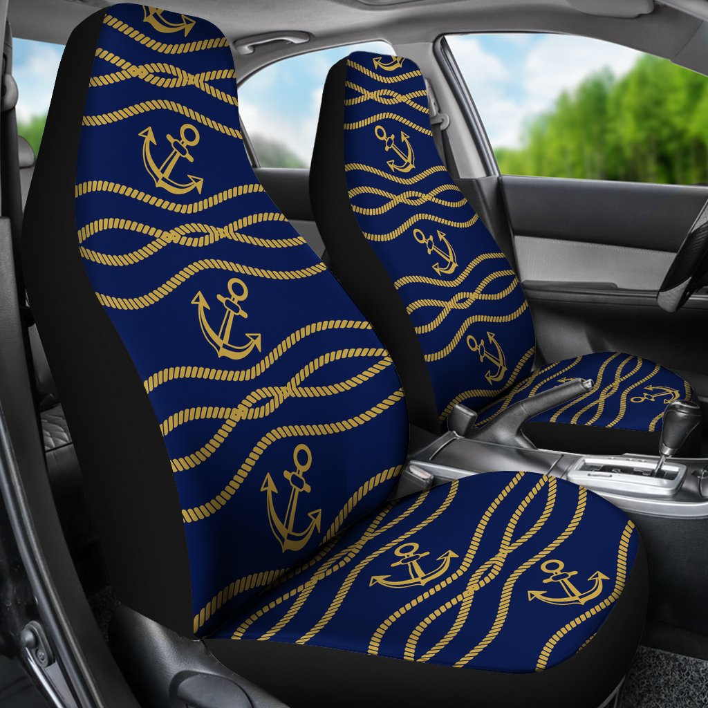 Nautical Anchor Rope Pattern Universal Fit Car Seat Covers