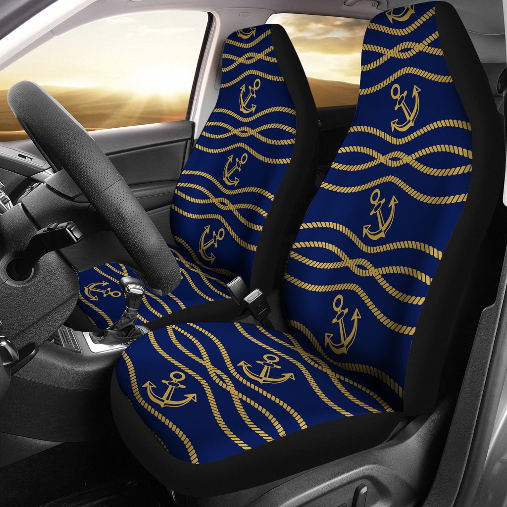 Nautical Anchor Rope Pattern Universal Fit Car Seat Covers