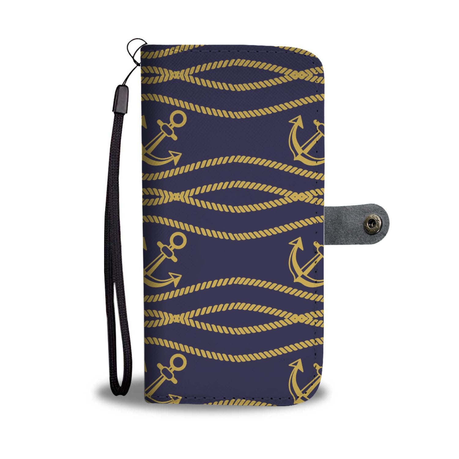 Nautical Anchor Rope Pattern Wallet Phone Case